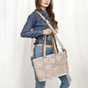 ADBG1141 American Darling Hand Tooled Leather Tote -Western Floral Carved Purse