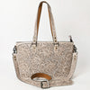 ADBG1141 American Darling Hand Tooled Leather Tote -Western Floral Carved Purse