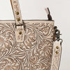 ADBG1141 American Darling Hand Tooled Leather Tote -Western Floral Carved Purse