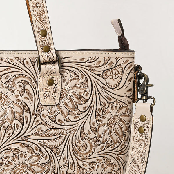 ADBG1141 American Darling Hand Tooled Leather Tote -Western Floral Carved Purse