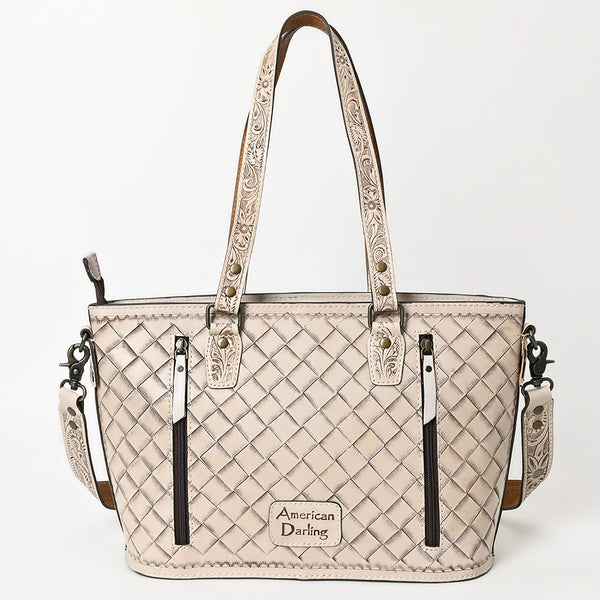 ADBG1141 American Darling Hand Tooled Leather Tote -Western Floral Carved Purse