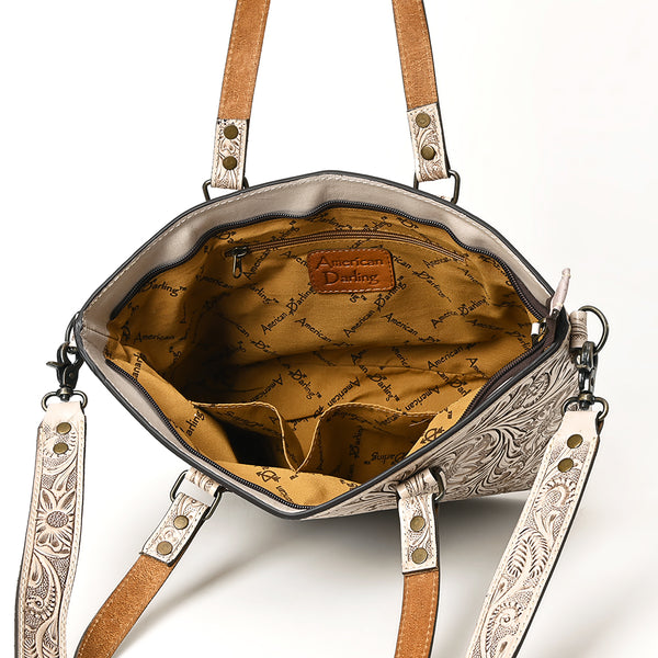 ADBG1141 American Darling Hand Tooled Leather Tote -Western Floral Carved Purse