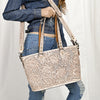 ADBG1141 American Darling Hand Tooled Leather Tote -Western Floral Carved Purse
