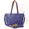 ADBG1141 American Darling Hand Tooled Leather Tote -Western Floral Carved Purse