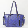 ADBG1141 American Darling Hand Tooled Leather Tote -Western Floral Carved Purse