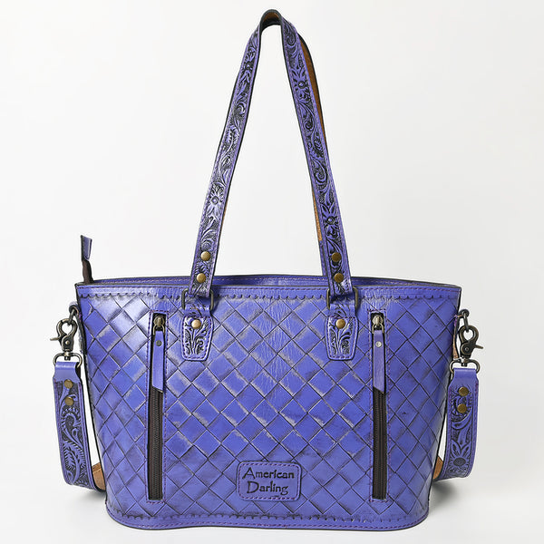 ADBG1141 American Darling Hand Tooled Leather Tote -Western Floral Carved Purse