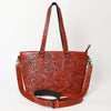 ADBG1141 American Darling Hand Tooled Leather Tote -Western Floral Carved Purse