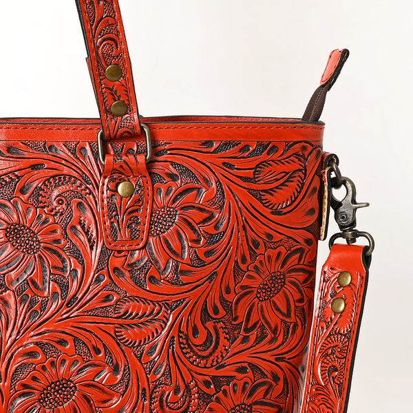 ADBG1141 American Darling Hand Tooled Leather Tote -Western Floral Carved Purse