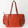 ADBG1141 American Darling Hand Tooled Leather Tote -Western Floral Carved Purse