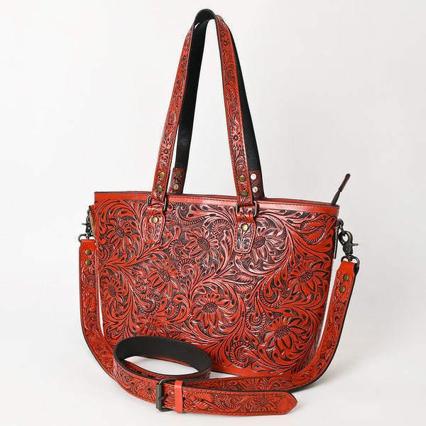 ADBG1141 American Darling Hand Tooled Leather Tote -Western Floral Carved Purse