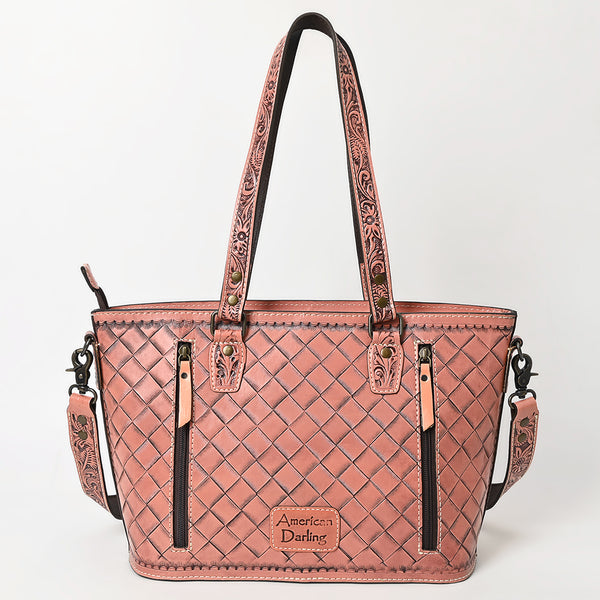 ADBG1141 American Darling Hand Tooled Leather Tote -Western Floral Carved Purse