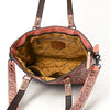ADBG1141 American Darling Hand Tooled Leather Tote -Western Floral Carved Purse