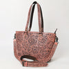 ADBG1141 American Darling Hand Tooled Leather Tote -Western Floral Carved Purse