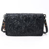 ADBG1228 American Darling Western Hand-Tooled Leather Clutch Bag with Floral Carving