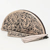 ADBG1233 American Darling Hand-Tooled Western Leather Taco Bag - Genuine Floral Carved Designer Wristlet