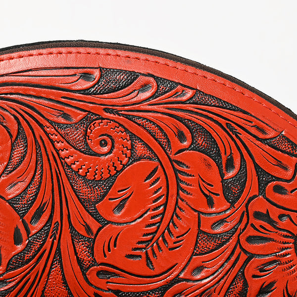 ADBG1233 American Darling Hand-Tooled Western Leather Taco Bag - Genuine Floral Carved Designer Wristlet