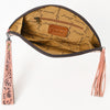 ADBG1233 American Darling Hand-Tooled Western Leather Taco Bag - Genuine Floral Carved Designer Wristlet