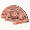 ADBG1233 American Darling Hand-Tooled Western Leather Taco Bag - Genuine Floral Carved Designer Wristlet