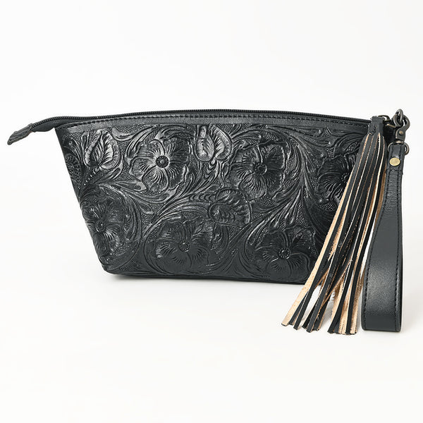 ADBG1234 American Darling Hand-Tooled Western Leather Wristlet Bag - Genuine Floral Carved Women Clutch