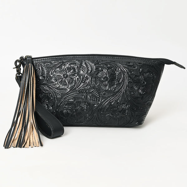 ADBG1234 American Darling Hand-Tooled Western Leather Wristlet Bag - Genuine Floral Carved Women Clutch