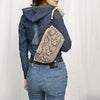 ADBG1234 American Darling Hand-Tooled Western Leather Wristlet Bag - Genuine Floral Carved Women Clutch