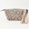 ADBG1234 American Darling Hand-Tooled Western Leather Wristlet Bag - Genuine Floral Carved Women Clutch