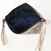ADBG1234 American Darling Hand-Tooled Western Leather Wristlet Bag - Genuine Floral Carved Women Clutch