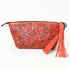 ADBG1234 American Darling Hand-Tooled Western Leather Wristlet Bag - Genuine Floral Carved Women Clutch