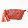 ADBG1234 American Darling Hand-Tooled Western Leather Wristlet Bag - Genuine Floral Carved Women Clutch