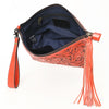 ADBG1234 American Darling Hand-Tooled Western Leather Wristlet Bag - Genuine Floral Carved Women Clutch