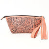 ADBG1234 American Darling Hand-Tooled Western Leather Wristlet Bag - Genuine Floral Carved Women Clutch