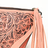 ADBG1234 American Darling Hand-Tooled Western Leather Wristlet Bag - Genuine Floral Carved Women Clutch