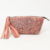 ADBG1234 American Darling Hand-Tooled Western Leather Wristlet Bag - Genuine Floral Carved Women Clutch