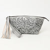 ADBG1234 American Darling Hand-Tooled Western Leather Wristlet Bag - Genuine Floral Carved Women Clutch