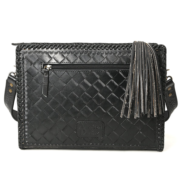 ADBG1235 American Darling Hand-Tooled Western Leather Crossbody Bag - Genuine Floral Carved Artisan Purse