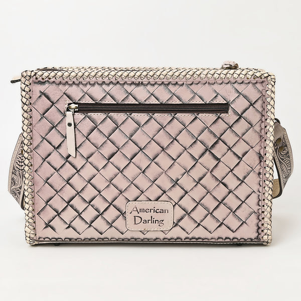 ADBG1235 American Darling Hand-Tooled Western Leather Crossbody Bag - Genuine Floral Carved Artisan Purse