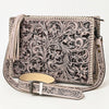 ADBG1235 American Darling Hand-Tooled Western Leather Crossbody Bag - Genuine Floral Carved Artisan Purse