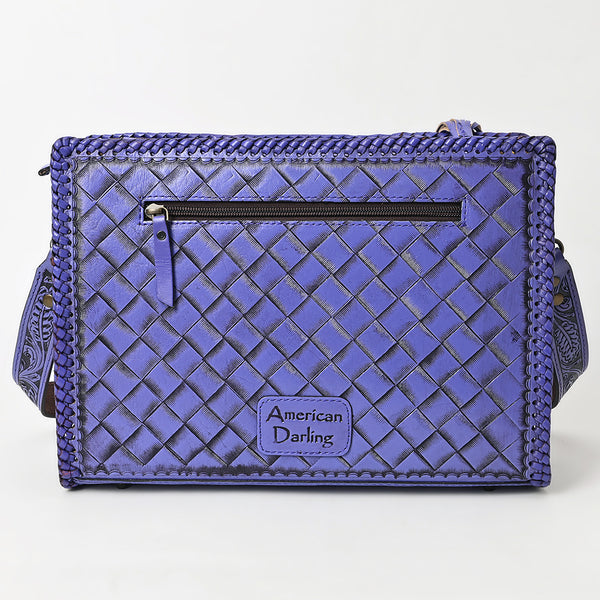 ADBG1235 American Darling Hand-Tooled Western Leather Crossbody Bag - Genuine Floral Carved Artisan Purse