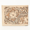 ADBG1236 American Darling Hand Tooled Leather Bifold Wallet -Floral Carved Purse