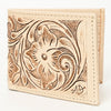 ADBG1236 American Darling Hand Tooled Leather Bifold Wallet -Floral Carved Purse