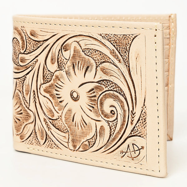 ADBG1236 American Darling Hand Tooled Leather Bifold Wallet -Floral Carved Purse