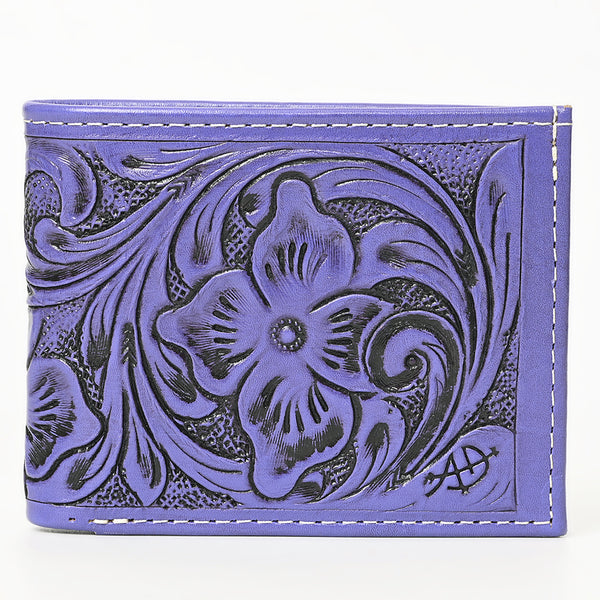 ADBG1236 American Darling Hand Tooled Leather Bifold Wallet -Floral Carved Purse