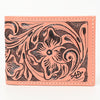 ADBG1236 American Darling Hand Tooled Leather Bifold Wallet -Floral Carved Purse