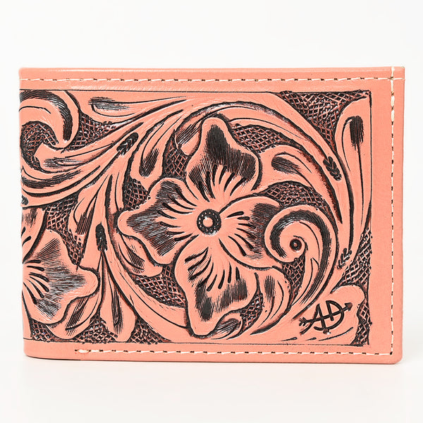 ADBG1236 American Darling Hand Tooled Leather Bifold Wallet -Floral Carved Purse