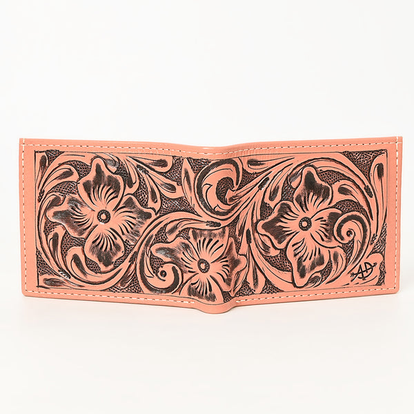 ADBG1236 American Darling Hand Tooled Leather Bifold Wallet -Floral Carved Purse