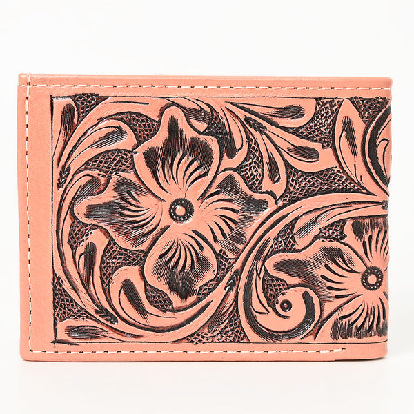 ADBG1236 American Darling Hand Tooled Leather Bifold Wallet -Floral Carved Purse