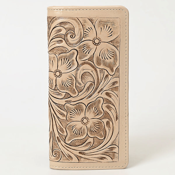 ADBG1269 American Darling Hand-Tooled Genuine Leather Western Wallet Handbag - Floral Carved Women Wallet