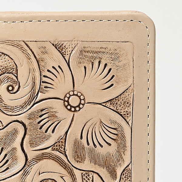 ADBG1269 American Darling Hand-Tooled Genuine Leather Western Wallet Handbag - Floral Carved Women Wallet