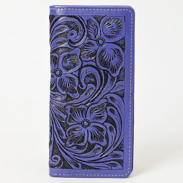 ADBG1269 American Darling Hand-Tooled Genuine Leather Western Wallet Handbag - Floral Carved Women Wallet