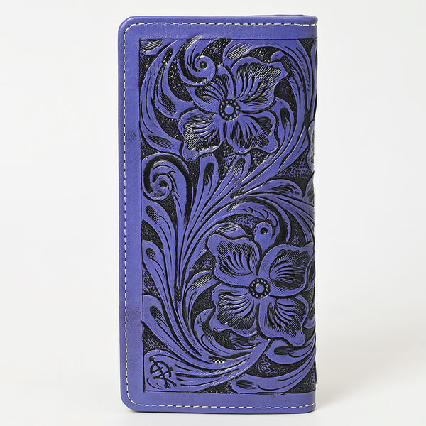 ADBG1269 American Darling Hand-Tooled Genuine Leather Western Wallet Handbag - Floral Carved Women Wallet